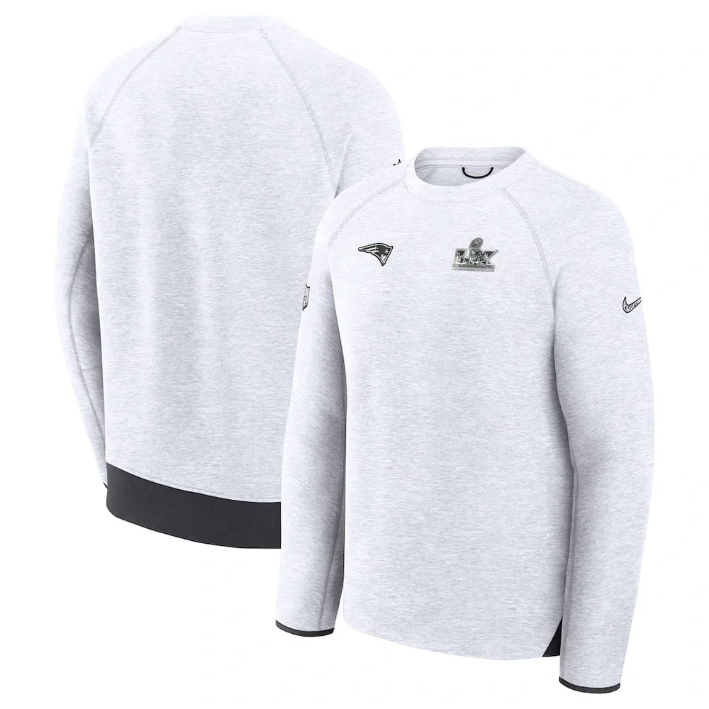 Nike Gray & Black Patriots Super Bowl Crewneck - Picture 1 of 6